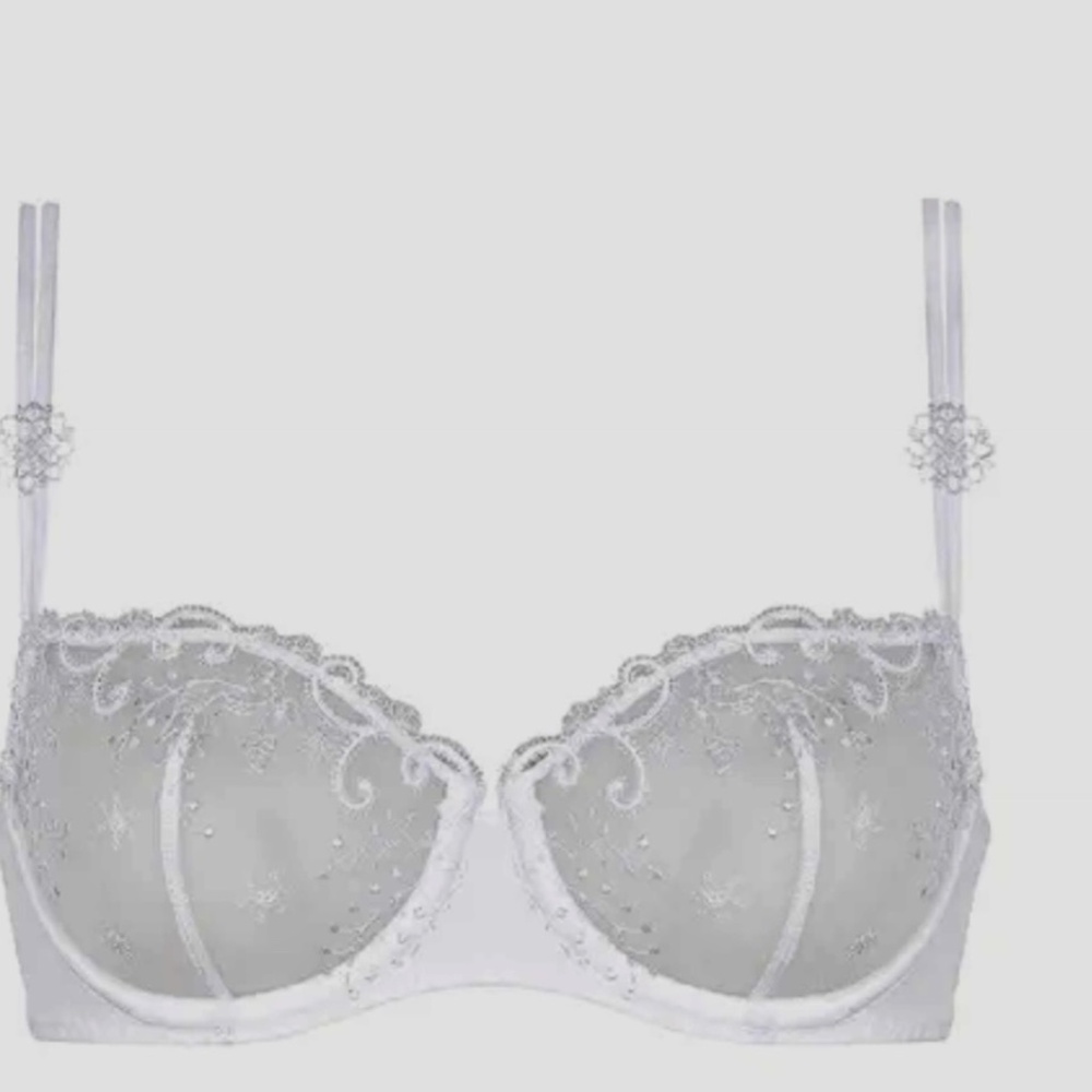 Simone Perele Delice Semi-Sheer White Demi Bra